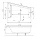 Badewanne Life2/M100 rechts 1700x1200x800 Acryl Trapez-Einbauwanne