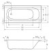 Badewanne Nami 150 150x70x40 Rechteck-Badewanne