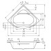 Badewanne Tauern 140 140x140x46 Eckwanne
