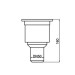 Bodenablauf senkrecht DN 50, Sperrwasserhöhe 50 mm Rahmenmaß 100x100x8,5 mm inkl. Rost aus Edelstahl