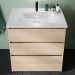 Burgbad Lin20 Keramik-Waschtisch inkl. Waschtischunterschrank 083 (SGHG083) PG1 Melamin; weitere Größen: 63 cm, 93 cm, 103 cm, 123 cm