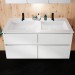 Burgbad Lin20 Mineralguss-Doppelwaschtisch inkl. Waschtischunterschrank 122 (SGIB122) PG1 Melamin; weitere Größen: 142 cm, 162 cm
