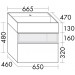 Burgbad Yumo Mineralguss-Waschtisch inkl. Waschtischunterschrank mit Rauchglaselement und LED-Waschtischunterschrankbeleuchtung 670 (SFMX067)