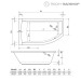 Acryl-Badewanne Flo 150 x 85 x 45,5cm weiss rechts Bodenlänge 109,5cm, 220 Liter