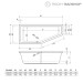 Acryl-Raumsparbadewanne Lupor 170 x 75 x 43,5cm weiss rechts Bodenlänge 141,5cm, 240 Liter