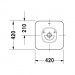 Duravit Aufsatzbecken Me by Starck Bacino 420 mm quadratisch, mit Überlauf, ohne HLB, weiß