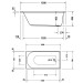 DU Badewanne D-Neo 1500x750mm, weiß, Einbauversion, 1 Rückenschräge
