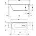 DU Badewanne D-Neo 1600x700mm, weiß, Einbauversion, 1 Rückenschräge