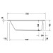 DU Badewanne D-Neo 1700x700mm, weiß, Einbauversion, 1 Rückenschräge