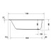 DU Badewanne D-Neo 1700x750mm, weiß, Einbauversion, 1 Rückenschräge