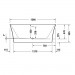 DU DuraSenja Badewanne,Oval,1500x750x585mm,Vw.,ws,Acr