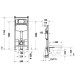 DU DuraSyst. für WWC, Basic,Trockenbau Höhe 1150,Spülbed.mechanisch Vorne