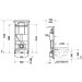 DU WC-Element für Wand-WC,Standard 500x1148mm,Trockenbaumont.,verz.Rahmen
