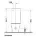 DU Stand-WC Kombi Starck 1 640 mm Tiefspüler, f.SPK, Abg.Vario, weiß
