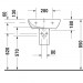 Duravit Waschtisch ME by Starck 550 mm mit Überlauf, mit HLB, 1 Hahnloch, weiß