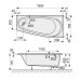 Duscholux PICCOLO 164 1600x750/500x450 Kleinraumwanne Weiss 608164000001