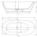 Freistehende Wanne Oval drain 1800 x 830 x 560 mm  Tiefe: 420 mm
