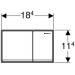 Geberit Betätigungsplatte Omega60, für 2-Mengen-Spülung, Glas Weiß