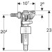GE Typ 383 Füllventil, WA seitlich 3/8", Nippel aus Messing, für AP-SPK