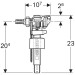GE Typ 383 Füllventil, WA seitlich 3/8", Nippel aus Messing, für UP-SPK