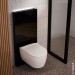Geberit Monolith Plus Sanitärmodul f. WWC 101cm, Glas schwarz / alu. schwarzchrom
