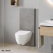 Geberit Monolith Plus Sanitärmodul f. WWC 114cm Steinzeug Betonoptik, Aluminium
