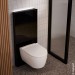 Geberit Monolith Plus Sanitärmodul f. WWC 114cm, Glas schwarz / alu. schwarzchrom