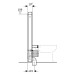 GE Monolith Sanitärmodul für Stand-WC 114cm, Glas schwarz /schwarz Alu. gebü.