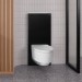 GE Monolith Sanitärmodul für Wand-WC 114cm, Glas schwarz /schwarz Alu. gebü.