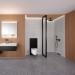 GE Monolith Sanitärmodul für Wand-WC 114cm, Glas schwarz /schwarz Alu. gebü.