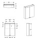 GE Option Basic Spiegelschrank m. Beleuchtung, zwei Türen, 55x67,5x14cm