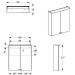 GE Option Basic Spiegelschrank m. Beleuchtung, zwei Türen, 60x67,5x14cm