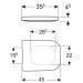 Geberit Renova Plan WC-Sitz, eckiges Design Quick Release, für WC teilgeschl. Form