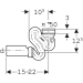 GE Schneckengeruchsverschluss für Urinal mit Montagezubehör d50 Abgang horizontal