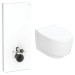 GEBERIT SET AquaClean Mera Comfort Dusch-WC Komplettanlage + Monolith Sanitärmodul für Wand-WC 114 cm Glas weiß