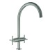 GROHE 2-Griff-Spültischbatterie Atrio 30609 C-Auslauf supersteel