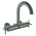 GROHE 2-Griff-Wannenbatt. Atrio 25268 Wandmontage Kreuz-Griff satin steel