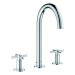 GROHE 3-Loch-WT-Batterie Atrio 20643 Rohrauslauf Kreuz-Griff chrom