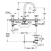 GROHE 3-Loch-WT-Batterie Atrio 20643 Rohrauslauf Kreuz-Griff warm sunset