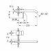 GROHE 2-Loch-WT-Wandbatterie Essence 29193_1 FMS Ausladung 230mm supersteel