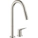 Hansgrohe 2-Loch Spültischmischer Axor Citterio M steel mit Ausziehbrause