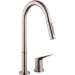 Hansgrohe 2-Loch Spültischmischer Axor Citterio M steel mit Ausziehbrause
