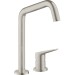 Hansgrohe 2-Loch Spültischmischer Axor Citterio M steel mit Schwenkauslauf