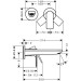 Hansgrohe 2-Loch Waschtischmischer Unterputz Rebris E F-Set 195 mm Auslauf chrom
