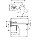 Hansgrohe 2-Loch Waschtischmischer Unterputz Rebris S F-Set 195 mm Auslauf MSW