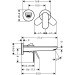 Hansgrohe 2-Loch Waschtischmischer Unterputz Rebris S F-Set 195 mm Auslauf MSW
