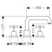 Hansgrohe 3-L.Wannenarmatur Axor Citterio F-Set f.Wannenrand chrom m.Kreuzgriff