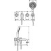 Hansgrohe 3-L.Wannenarmatur Axor Citterio F-Set Wand chrom Kreuzgriff/Handbr.ohne Platte