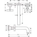 Hansgrohe 3-Loch Waschtischarm.Axor Citterio Wand F-Set lang chrom m.Platte/Kreuzgr.