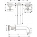 Hansgrohe 3-Loch Waschtischarm.Axor Citterio Wand F-Set lang chrom m.Platte/Kreuzgr.